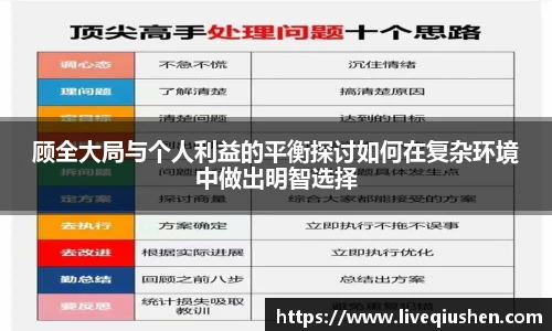 顾全大局与个人利益的平衡探讨如何在复杂环境中做出明智选择